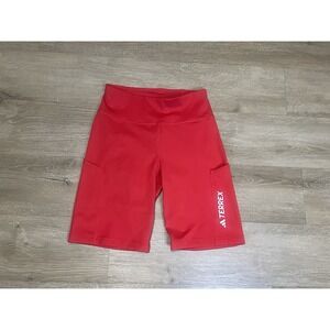 NEW Adidas Women's Sz S TERREX Hiking Trail Running Half Tights Shorts Red 8"